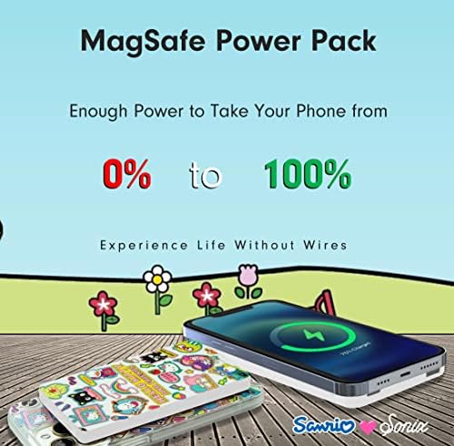Sonix X Sanrio תואם לחבילת סוללות בנק חשמל אלחוטי Magsafe 5000 MAH | 18.5W + USB C כבל טעינה לאייפון